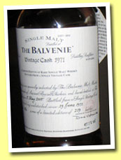 Balvenie 1971/2005 ‘Vintage Cask’ (47.1%, OB, cask #8935, 219 bottles)
