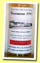 Bowmore 1995/2005 (57.2%, Whisky-Doris, bourbon cask)