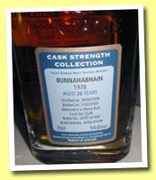 Bunnahabhain 26yo 1978/2005 (54.6%, Signatory Cask Strength, sherry butt #2539, 468 bottles)