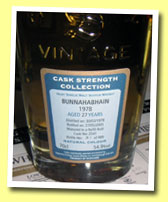 Bunnahabhain 27yo 1978/2005 (54.9%, Signatory Cask Strenth, refill butt #2541, 483 bottles)