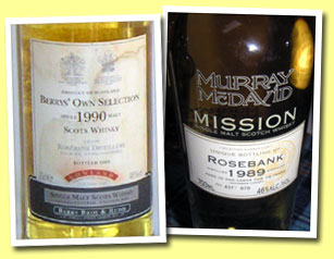 Rosebank 1990/2005 (46%, Berry Bros & Rudd, casks #1518-1519-1520)