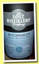Auchnagie (46%, The Lost Distillery Company, blended malt, 2013) 