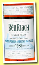 Benriach 27 yo 1985/2013 (48.9%, OB, batch 10, virgin American oak finish, cask #7188, 257 bottles)