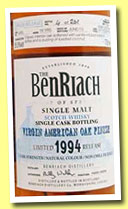 Benriach 18 yo 1994/2013 (55.5%, OB, batch 10, virgin American oak hogshead, cask #4385, 261 bottles) 