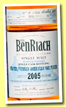 Benriach 8 yo 2005/2013 (58,1%, OB, batch 10, virgin American oak finish, cask #3782, 310 bottles)
