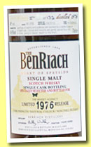 Benriach 36 yo 1976/2012 (49,6%, OB for The Whisky Agency, sherry hogshead, cask #963, 132 bottles)