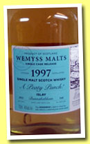 Bunnahabhain 1997/2013 ‘A Peaty Punch’ (46%, Wemyss Malts, hogshead, 348 bottles) 