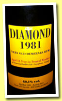 Diamond 31 yo 1981/2012 (60.1%, Velier, casks #10536-37-39, 810 bottles)