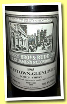 Dufftown-Glenlivet 1963/1977 (70°proof, Berry Bros & Rudd, 26 2/3 FL OZS)