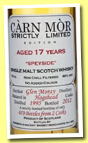Glen Moray 17 yo 1995/2012 (46%, Carn Mor, Strictly Limited, 610 bottles) 