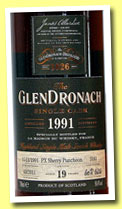 Glendronach 19 yo 1991/2011 (50.4%, OB for The Nectar, Belgium, PX sherry puncheon,cask #3181, 624 bottles)