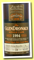 Glendronach 19 yo 1994/2013 (58.4%, OB, batch 8, oloroso sherry butt, cask #101, 628 bottles)