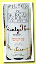 Glenglassaugh 23 yo 1984/2007 (46%, Wilson & Morgan, butt, cask #187)