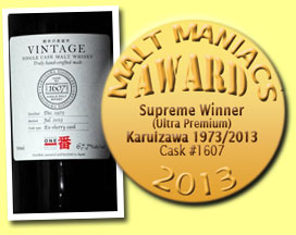 Karuizawa 1973/2013 (67.7%, Number One Drinks, sherry oak, cask #1607, 138 bottles)