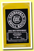 Littlemill 36 yo 1977/2013 (40.2%, Cadenhead, small batch, bourbon hogshead, 150 bottles)