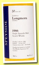 Longmorn 20 yo 1986/2007 (54.3%, The Whisky Experience, 260 bottles)