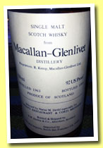 Macallan-Glenlivet 1963/1983 (92 US Proof, Duthie for Narsai's and Corti Bros, USA, 75cl)