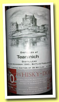 Teaninich 29 yo 1989/2013 (41.2%, Whisky-Doris, hogshead, cask #7665, 39 bottles)